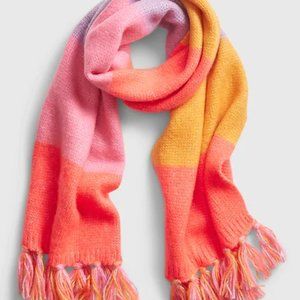 Gap pink coral colorblock scarf